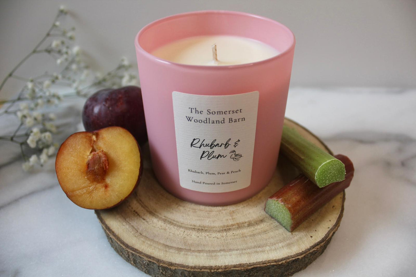 Rhubarb & Plum Pastel Candle